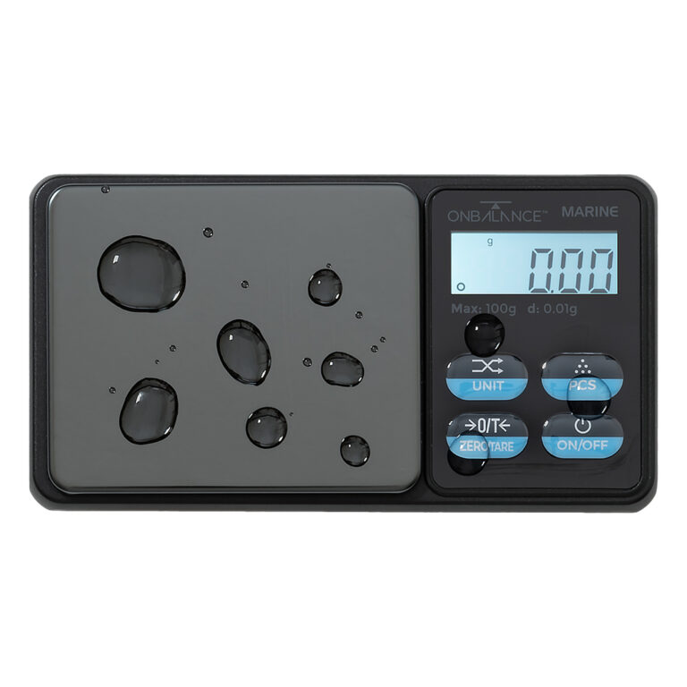 Afspoelbare digitale weegschaal Marine MAR-100 0.01 gram van On Balance Weegschalen is waterbestendig