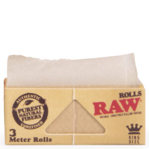 RAW Classic breed vloeipapier is een bruine, dunne vloei op rol.