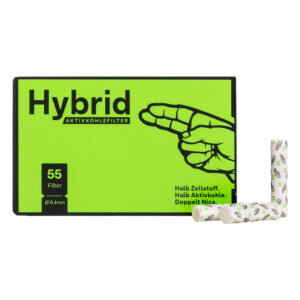 Hybrid filter tips met koolstof en cellulose 6mm in een doosje