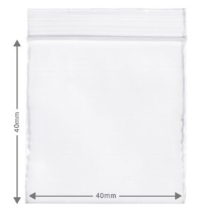 Kleine wietzakjes, ook wel ziplock bags genoemd hebben een afmeting van 4x4cm