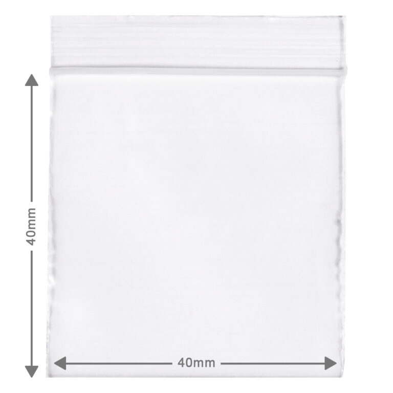 Kleine wietzakjes, ook wel ziplock bags genoemd hebben een afmeting van 4x4cm