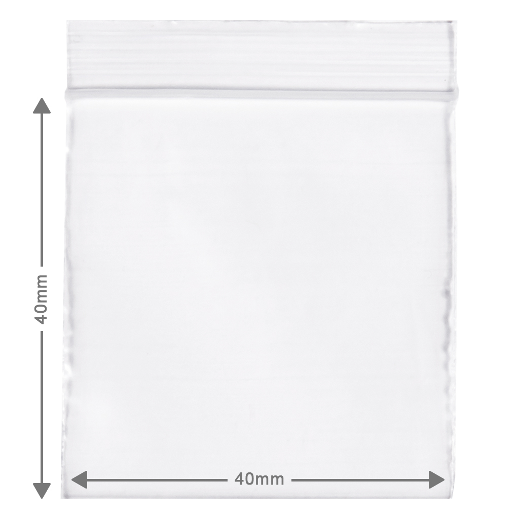 Stevige kleine gripzakjes, ook ziplock bags genoemd hebben een afmeting van 4x4cm en zijn extra dik