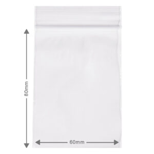 Stevige ziplock zakjes, ook gripzakjes genoemd hebben een afmeting van 6x8cm en zijn extra dik