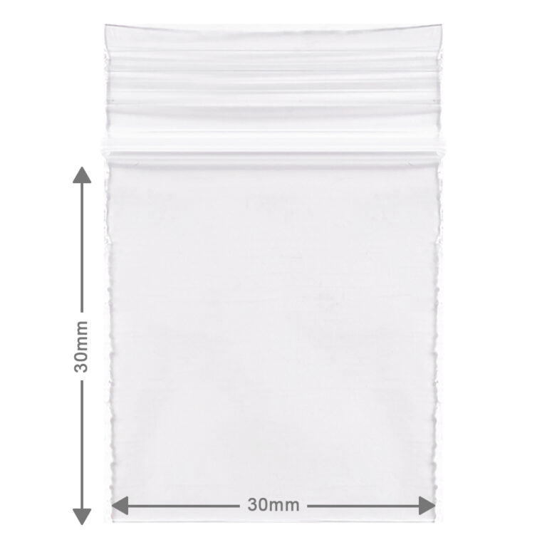 Kleine ziplock bags, ook wel gripzakjes genoemd met een afmeting van 3x3cm