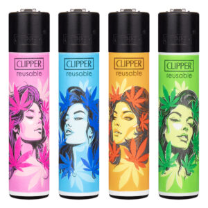 Clipper navulbare aansteker met Mary Jane print met wietblad.