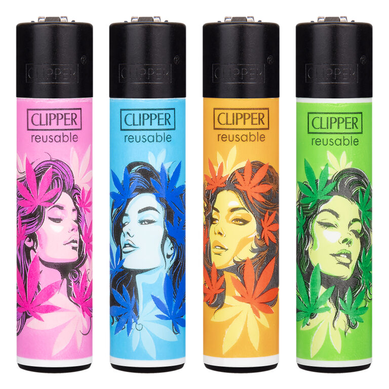 Clipper navulbare aansteker met Mary Jane print met wietblad.