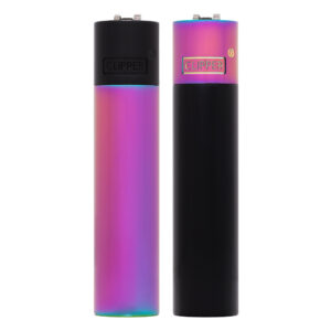 Clipper Northern Light metalen aanstekers met noorderlicht kleuren met zwart