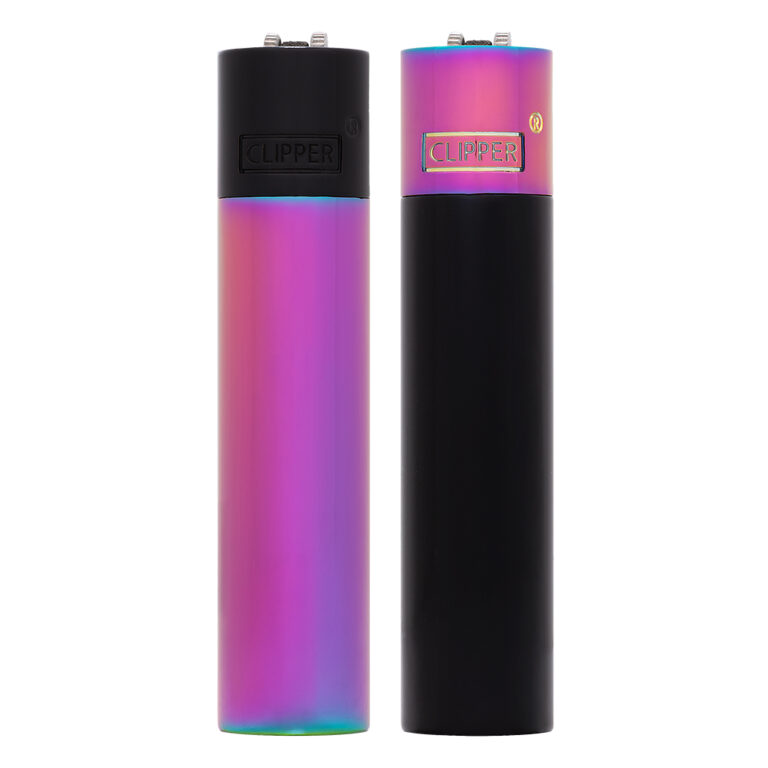 Clipper Northern Light metalen aanstekers met noorderlicht kleuren met zwart