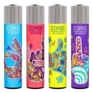 Clipper navulbare aansteker met Hippie Hands #2 print