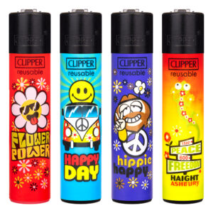 Navulbare, grappige aansteker van Clipper met Hippie #15 print