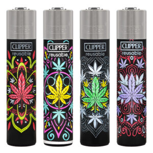 Clipper navulbare aansteker met High Mandalas #1 print met wietblad