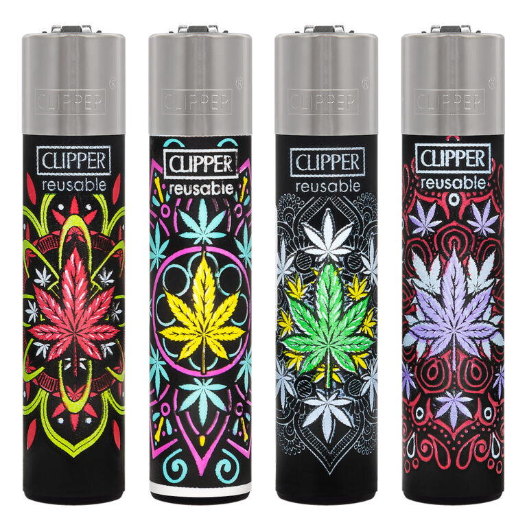Clipper navulbare aansteker met High Mandalas #1 print met wietblad