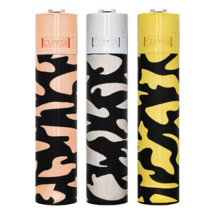 Clipper metalen aanstekers met Camouflage print op een gouden, zilveren of koper kleur aansteker