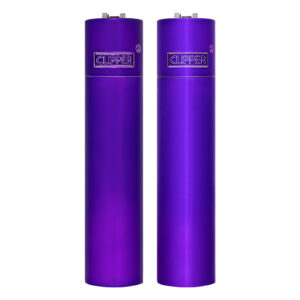 Clipper Purple Rain metalen aanstekers in matte en glanzende paarse afwerking