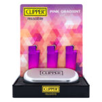 Speciale metalen Clipper Pink Gradient aanstekers in luxe giftbox