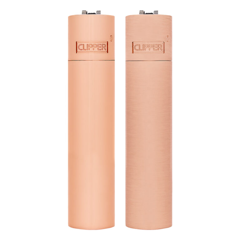Clipper Rose Goud metalen aanstekers met matte en glanzende afwerking