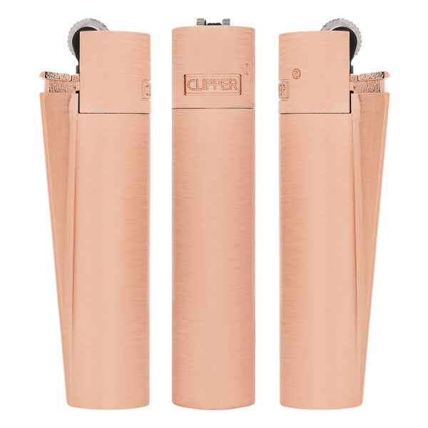 Navulbare Rose Goud aansteker van Clipper van metaal met matte afwerking