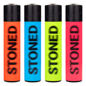 Navulbare, grappige aansteker van Clipper met Stoned Blurry Fluor print