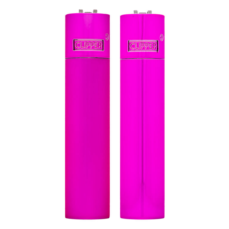 Clipper Sparkling Fuchsia metalen aanstekers in knal roze