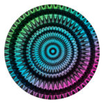 Metalen coffeeshop asbak Trippy #1 van 16cm met kleurrijk psychedelisch patroon