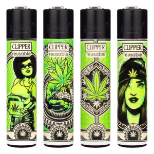 Clipper navulbare aansteker met Grass Art #2 print met wietblad