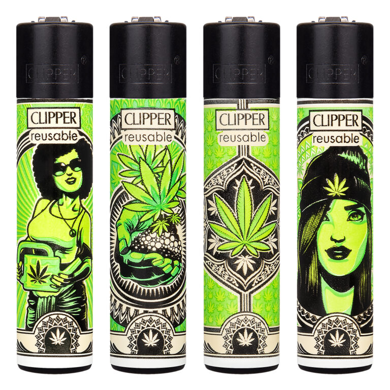 Clipper navulbare aansteker met Grass Art #2 print met wietblad