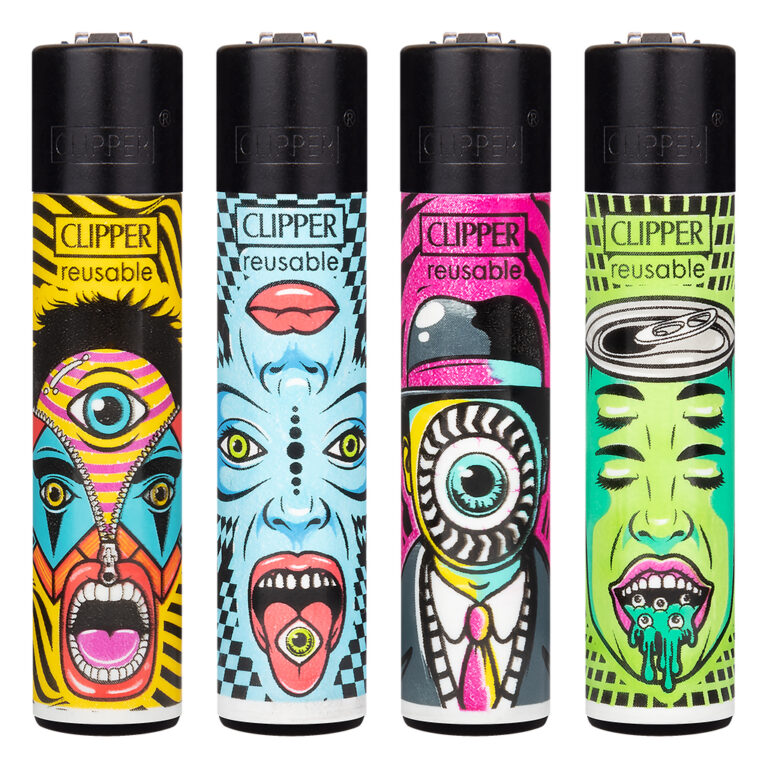 Navulbare, grappige aansteker van Clipper met Trippy #5 print