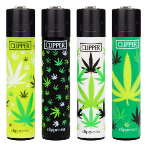 Clipper navulbare aansteker met Leaves #27 print met wietblad in felle kleuren