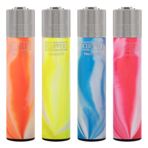 Clipper navulbare aansteker met Fluo Nebula Branded print in felle fluor kleuren