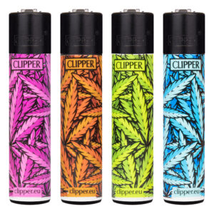 Clipper navulbare aansteker met Leaves #33 print met wietblad patroon