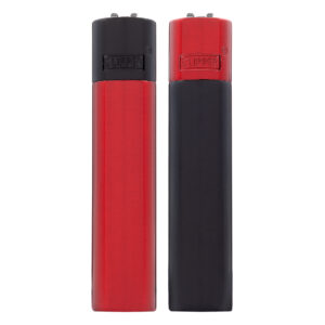 Clipper metalen Lava aanstekers in zwart met rood