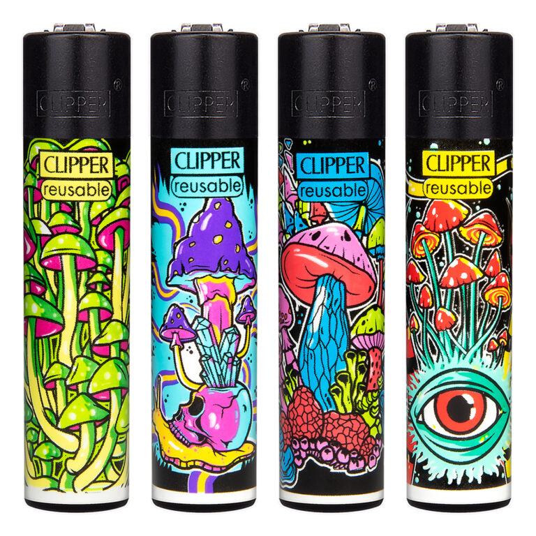 Clipper navulbare aansteker met Shrooms #8 print met paddo's