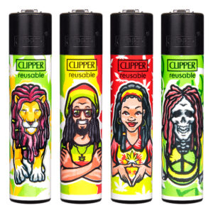 Navulbare, grappige aansteker van Clipper met Rasta #2 print