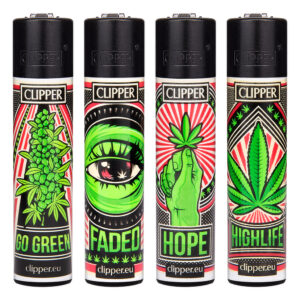 Clipper navulbare aansteker met Propaganja print met wietblad en statements