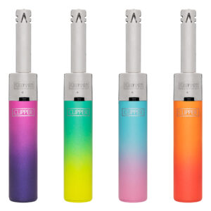 Clipper aansteker Mini Tube Gradient is een speciale aansteker met verstelbare vlam en een lange buis.