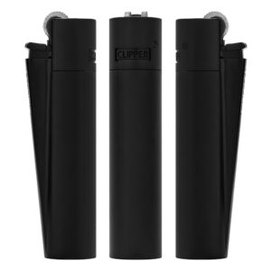 Clipper metalen aanstekers mat zwart