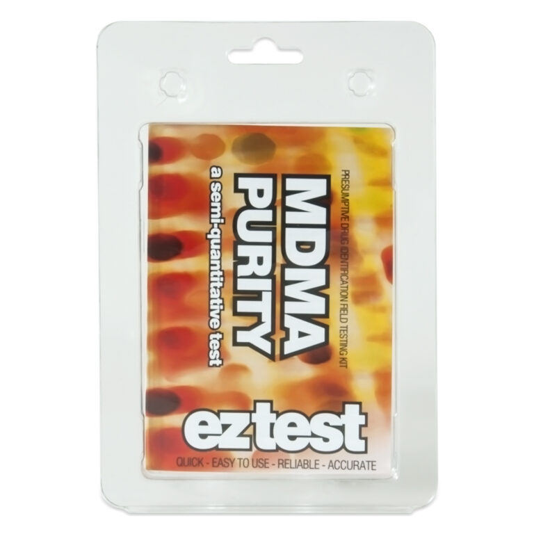 Drugstest voor MDMA zuiverheid van EZ-Test voor het testen van de zuiverheid van xtc (ecstasy) en mdma