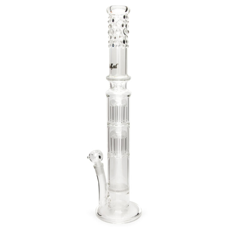 Multilevel Ijs bong met honingraat & boom percolator van Black Leaf met 2 tree percs en honeycomb voor het koelen en filteren van de rook