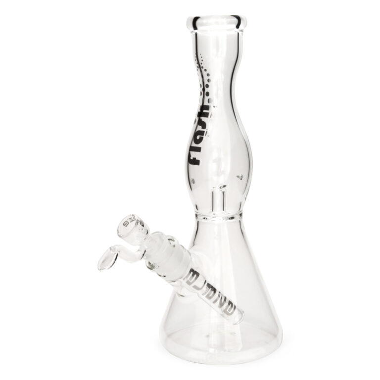 Jet Flash Mini waterpijp van doorzichtig glas met Blaze logo