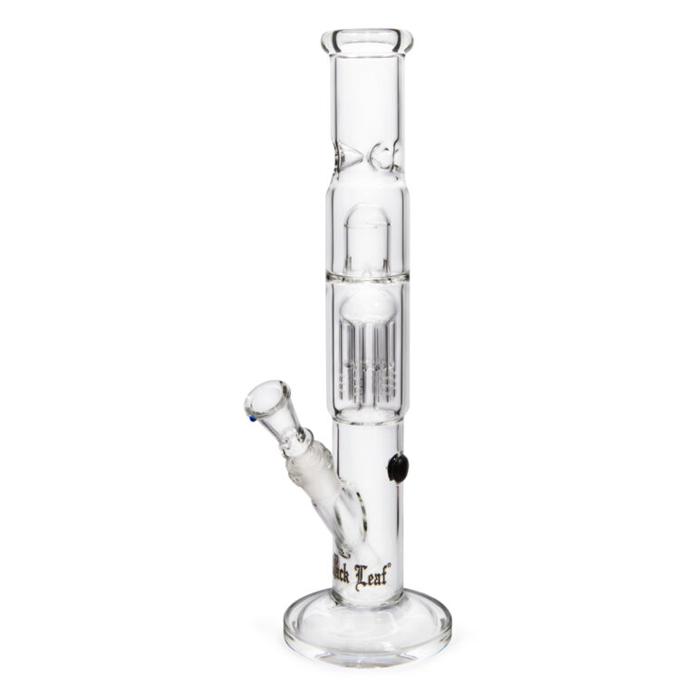 Glazen percolator ijsbong 36cm 028 van Black Leaf met 2 verschillende percs voor het koelen en filteren van de rook