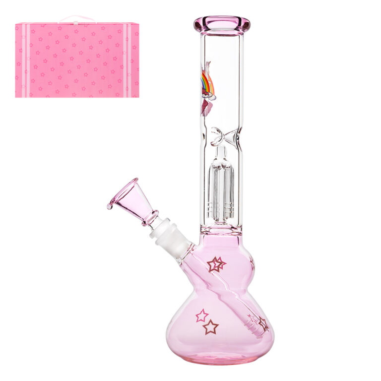 Bitch ice bong 4-arm percolator 30cm met beschermende transport koffer van Black Leaf