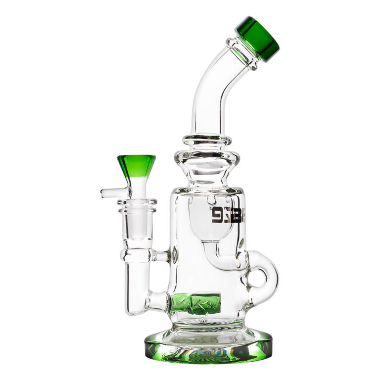 Bong voor kruiden en olie drum Percolator groen 21cm van Blaze met twee percs
