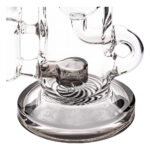 Glazen waterpijp met grijze drum percolator en print