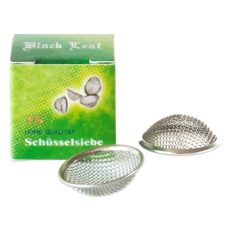 Stalen concave zeefjes 20mm van Black Leaf zijn conische screens die je gemakkelijk in de kop van de wietpijp of bong legt.