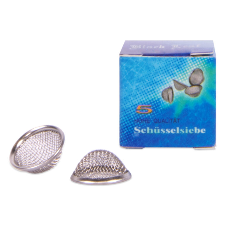 Stalen concave zeefjes 15 mm van Black Leaf zijn conische screens die je gemakkelijk in de kop van de wietpijp of bong legt.