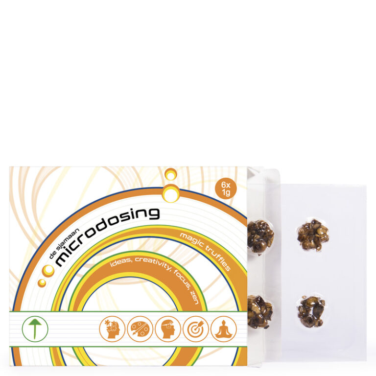Microdosing truffels 6X1G bevat 6x een microdosering Magic truffles voor nieuwe ideeën, meer creativiteit, focus en ontspanning.