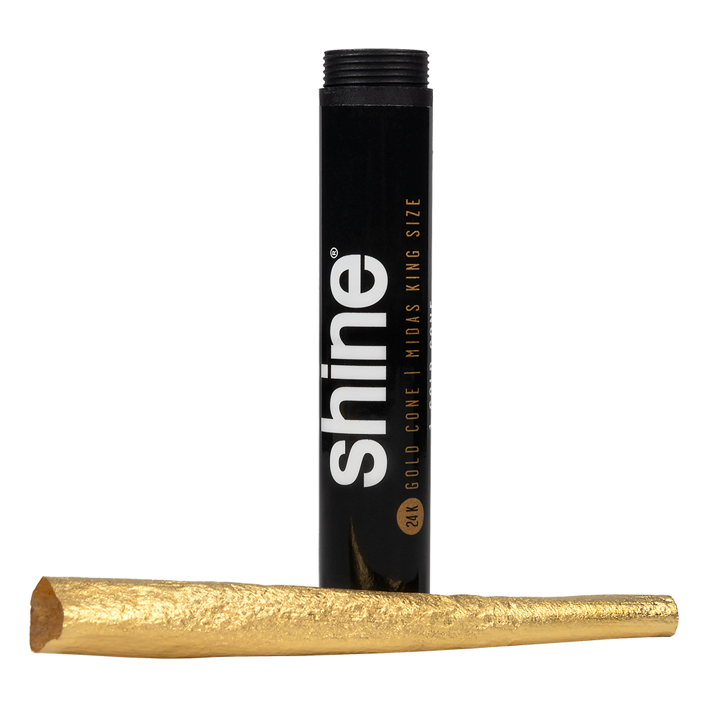 24K Gouden King Size Cone is een voorgerolde joint huls van dun 24 karaat goud voor wiet en hasj joints.