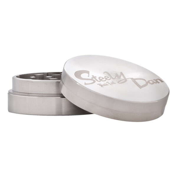 Steely Dan grinder roestvrij staal 2-delig 39 mm geopend