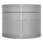 Mega aluminium grinder 4-delig 88 mm zilver gesloten zijaanzicht