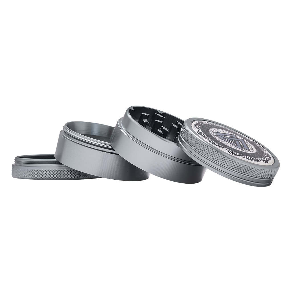 Valhalla aluminium wiet grinder 4-delig 50 mm geopend